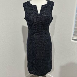 Liz Claiborne Women’s Black, Blue, Gold Embroidered Sleeveless Dress